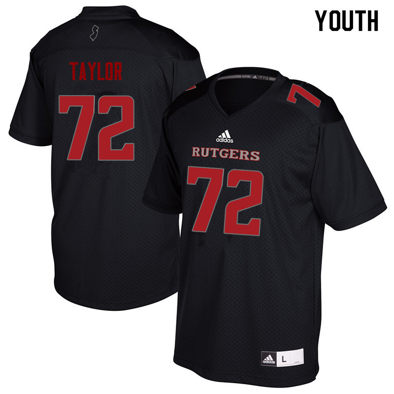 Youth #72 Manny Taylor Rutgers Scarlet Knights College Football Jerseys Sale-Black